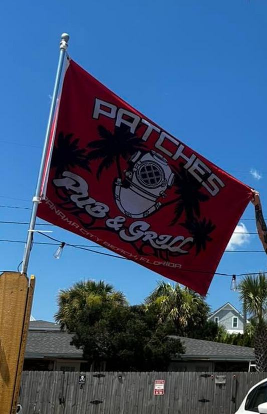 Patches Pub & Grill Classic Logo Large Flag