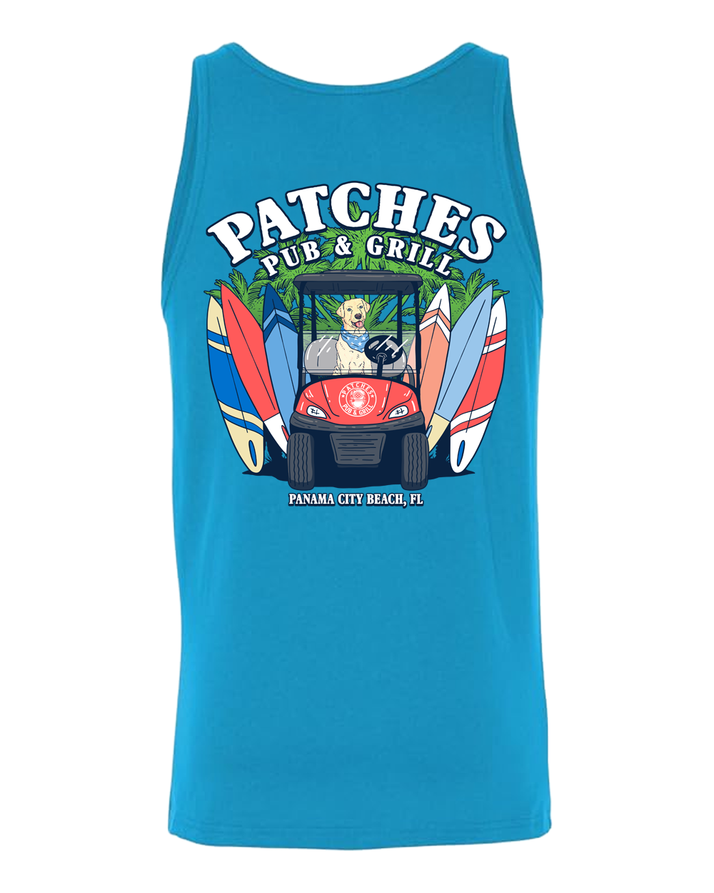 Patches Pup Golf Cart Driver Tank Top