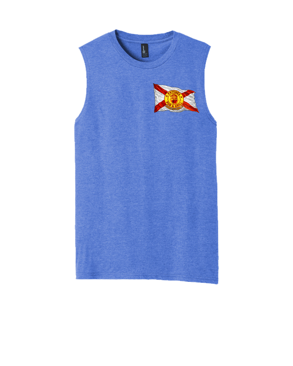 Distressed Patches X Flag Sleeveless Shirt
