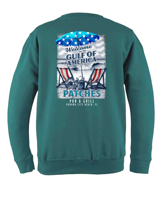 Gulf of America Patriotic Beach Chairs Crewneck Sweatshirt
