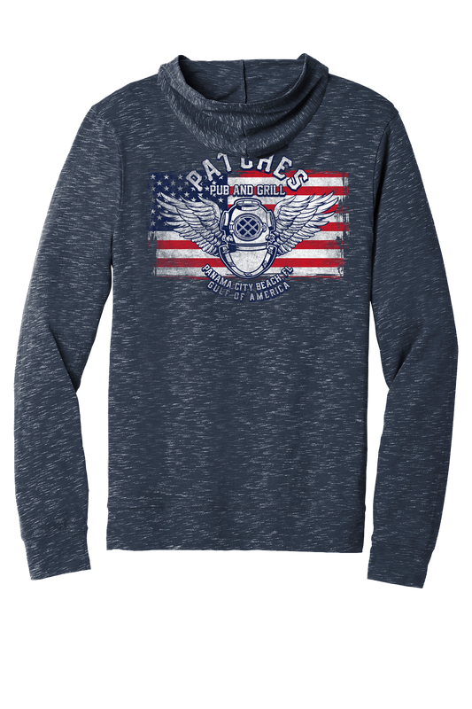 Lightweight zip hoodie. Mark V helmet with wings patriot logo ￼