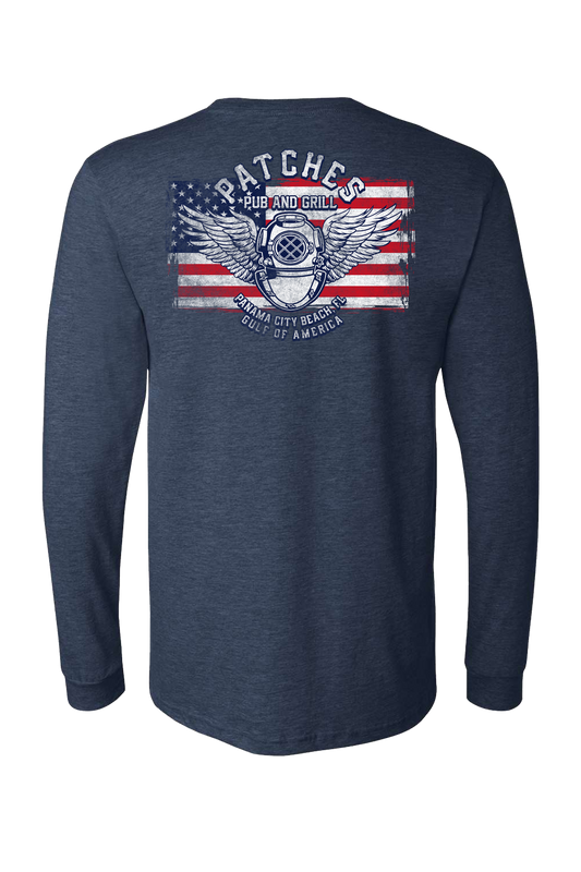 Helmet Wing Flag Long Sleeve Shirt