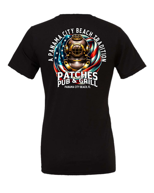 Flag with Mark V dive helmet