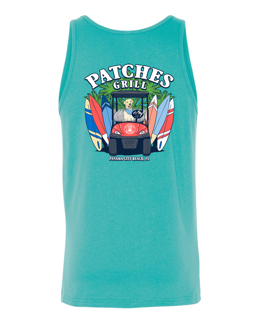 Patches Pup Golf Cart Driver Tank Top
