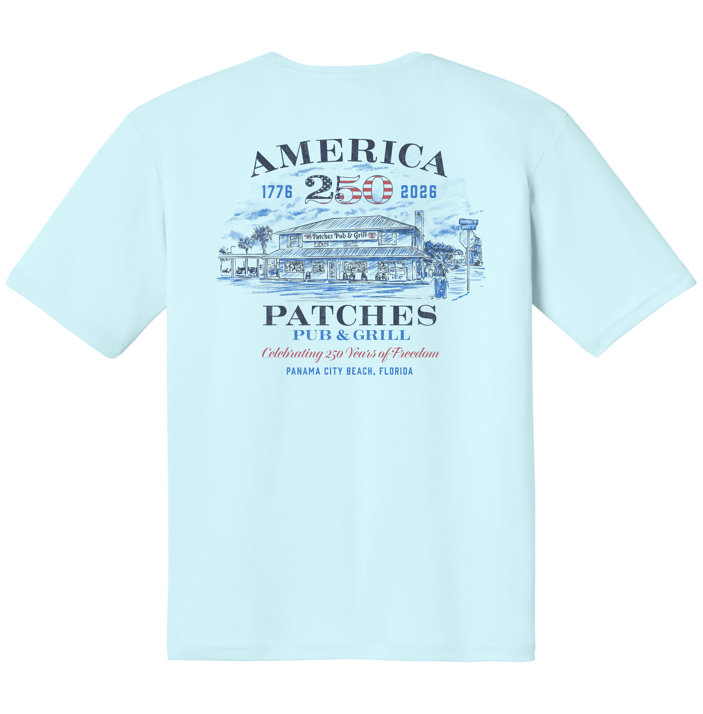 America's 250th Patches Pub Sketch Dri-Fit Shirt