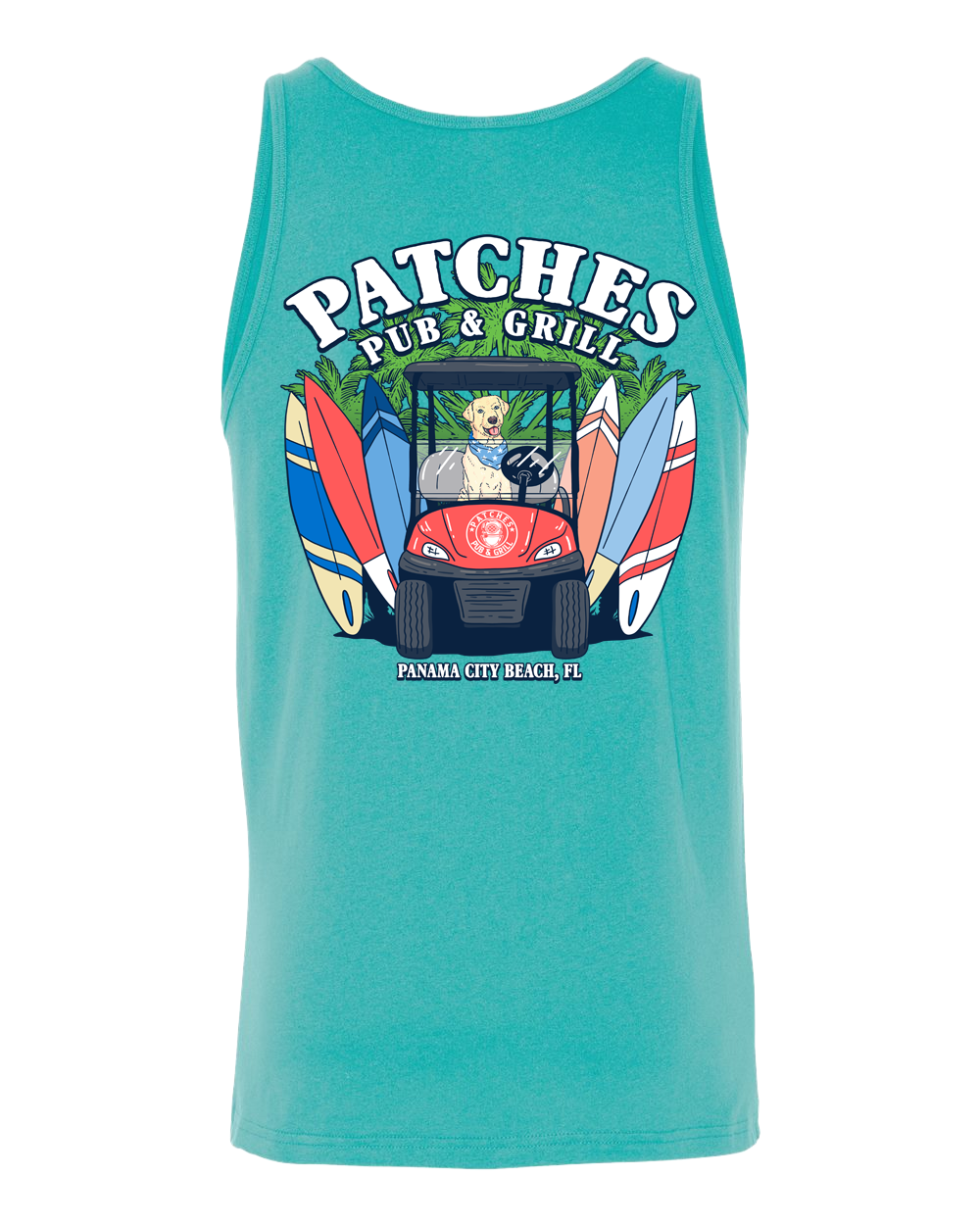 Patches Pup Golf Cart Driver Tank Top