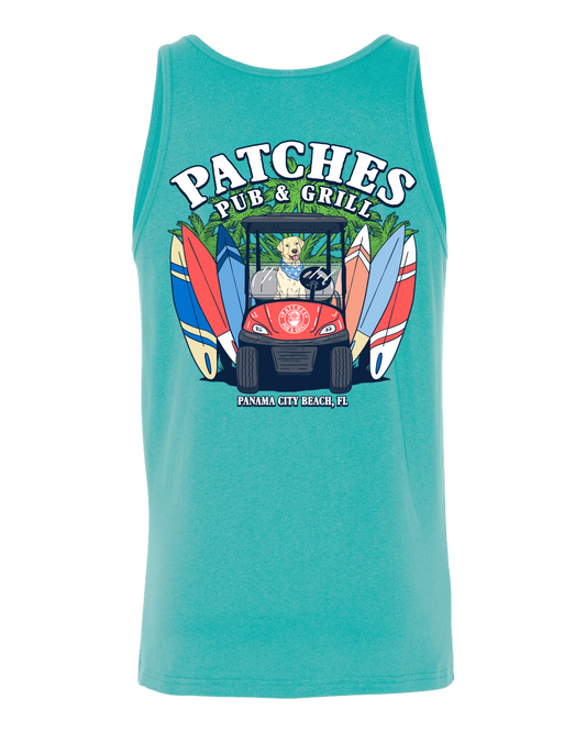 Patches Pup Golf Cart Driver Tank Top