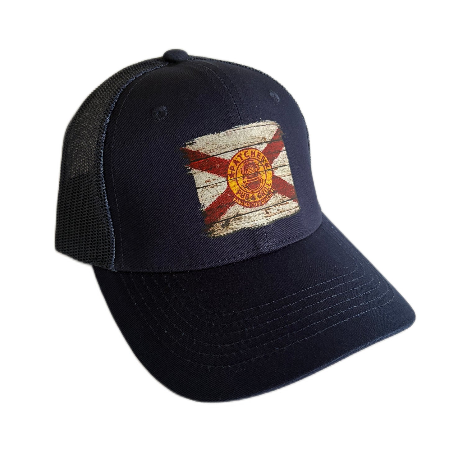 Distressed Patches Florida Flag Trucker Hat