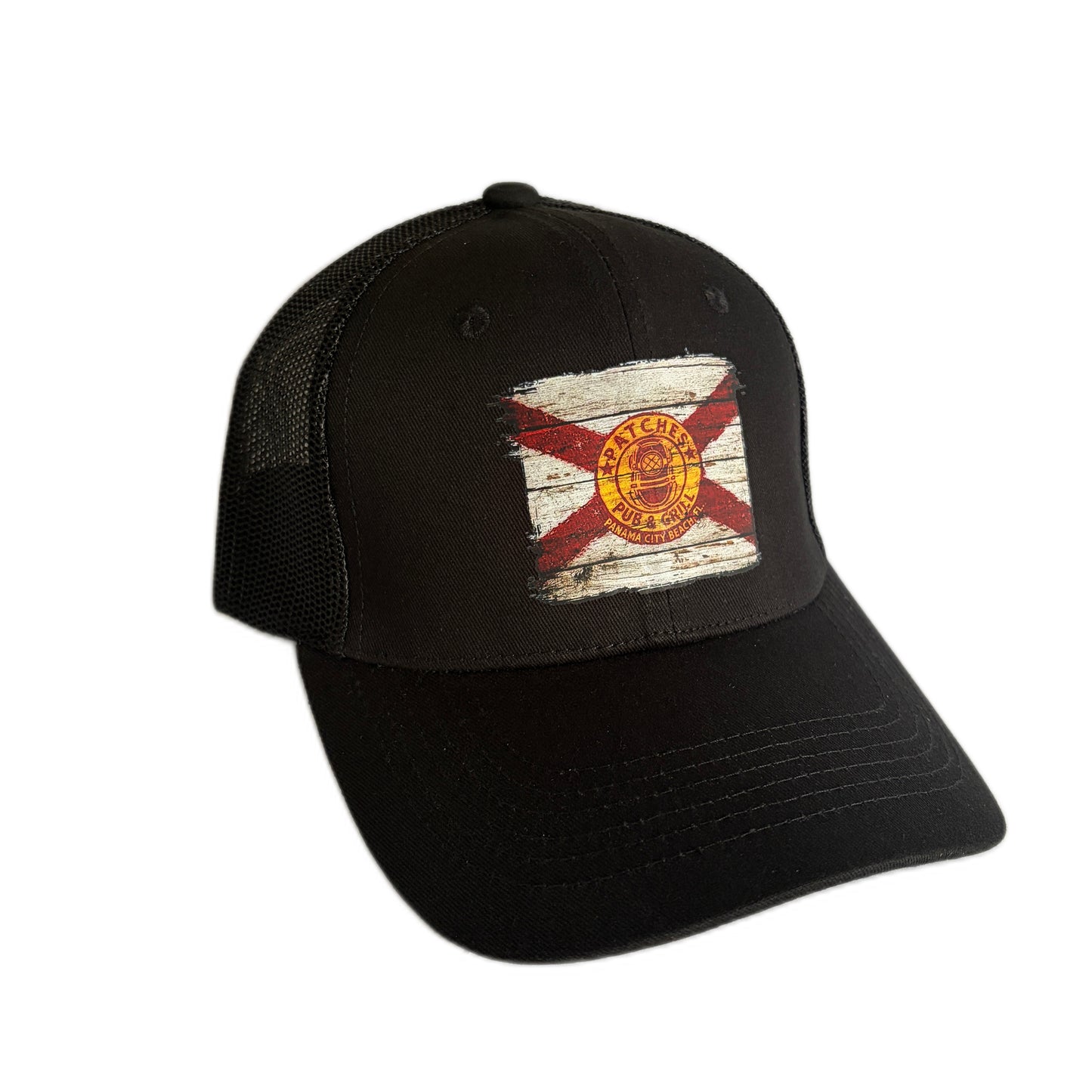Distressed Patches Florida Flag Trucker Hat