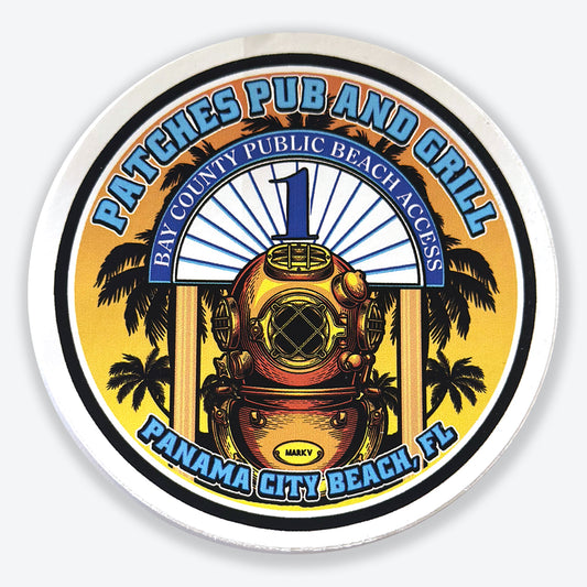 Beach Access 1 sticker 3.5in circle $3